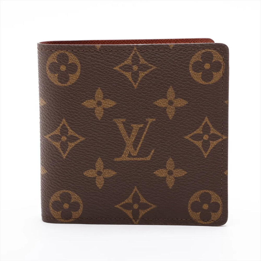 Louis Vuitton Monogram Portefeuille Marco M61675 Leather Bi-fold Wallet for Men
